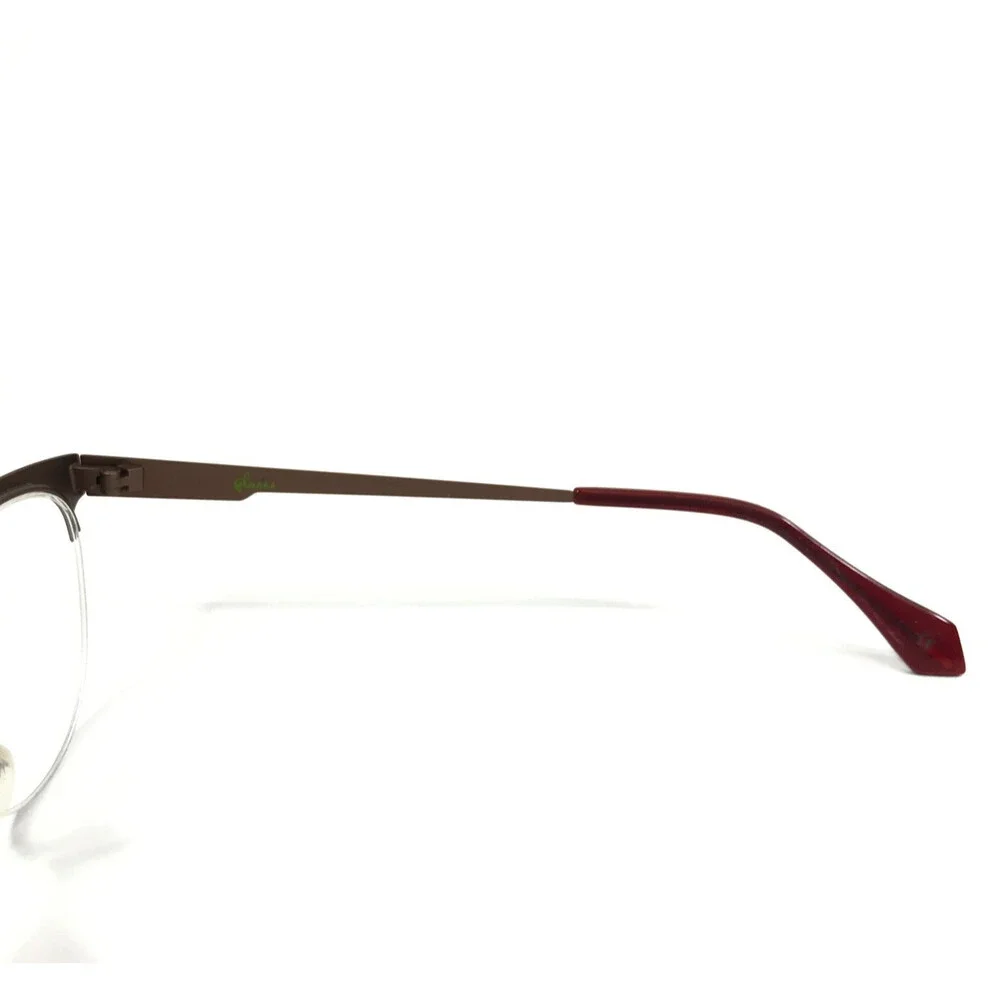 Glacee Eyeglasses Frames MOD 6705 C3 Pink Cloud Gold Cat Eye Half Rim 49-19-145